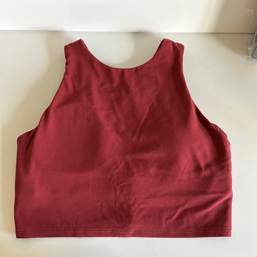 Athleta crop tank, dark red/ maroon